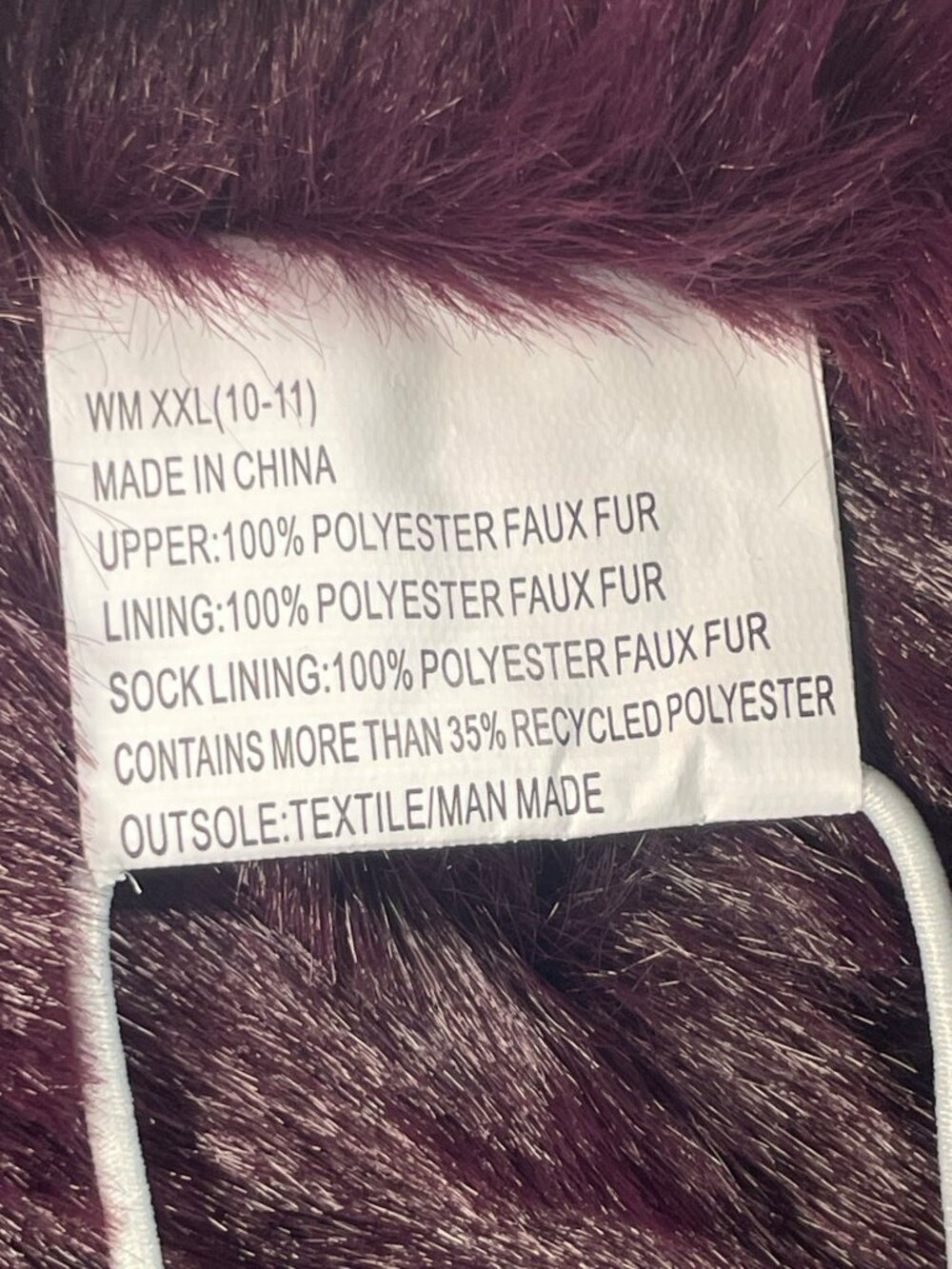 Lauren Conrad Wozzie Faux Fur Wine Red Slippers Women's Size 2XL (10-11) NEW - Picture 6 of 6
